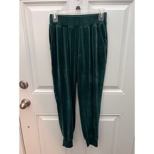 Cable & Gauge Studio Emerald Green Velour Joggers Womens XS Tapered Lounge Pants
